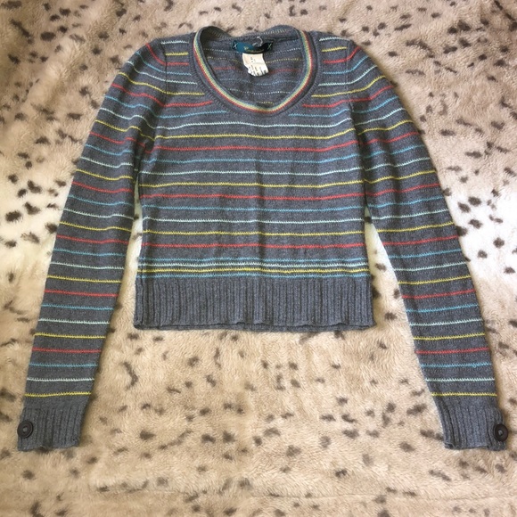 Cartonnier Sweaters - Anthropologie Cashmere & Wool cropped grey sweater